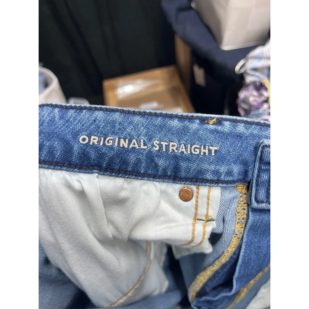 American Eagle Original Straight Airflex+ Jeans Mens 34x34 Medium Wash Blue